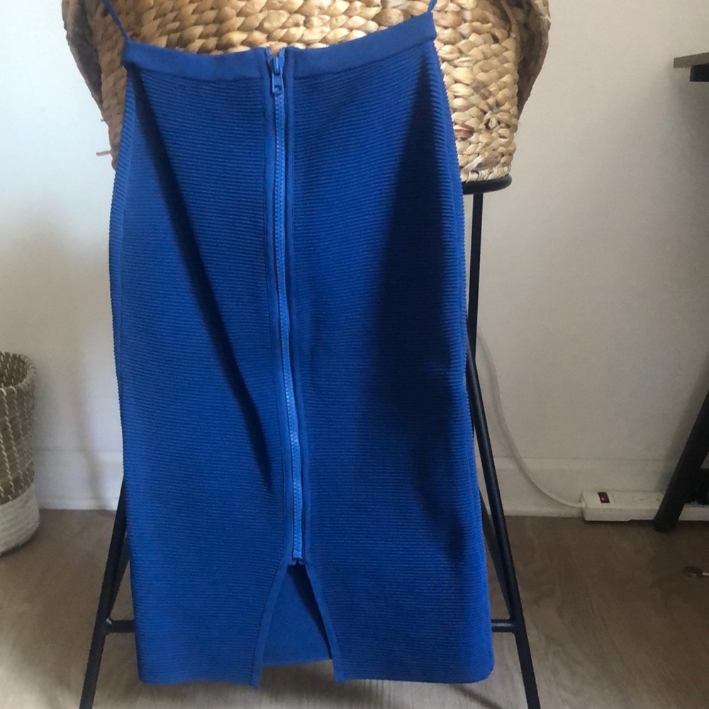 Timo Weiland Ribbed Blue Midi Skirt, XS